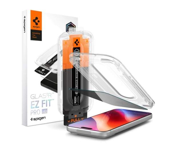 Spigen Glass tR EZ Fit Pro HD (Privacy) 1 Pack do iPhone 18 Pro (tr - 1586416 - zdjęcie